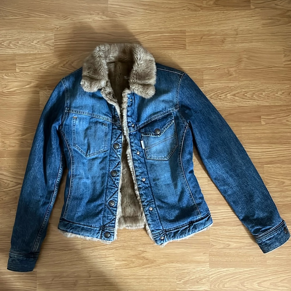 Paul Smith faux-fur lined denim jacket
